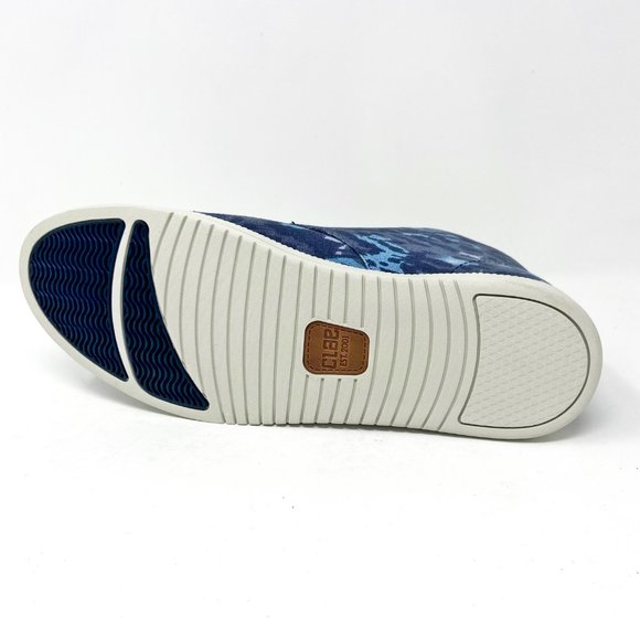 Clae Strayhorn Textile Midnight Batik Blue Mens Canvas Mid Casual Sneakers - Picture 5 of 5